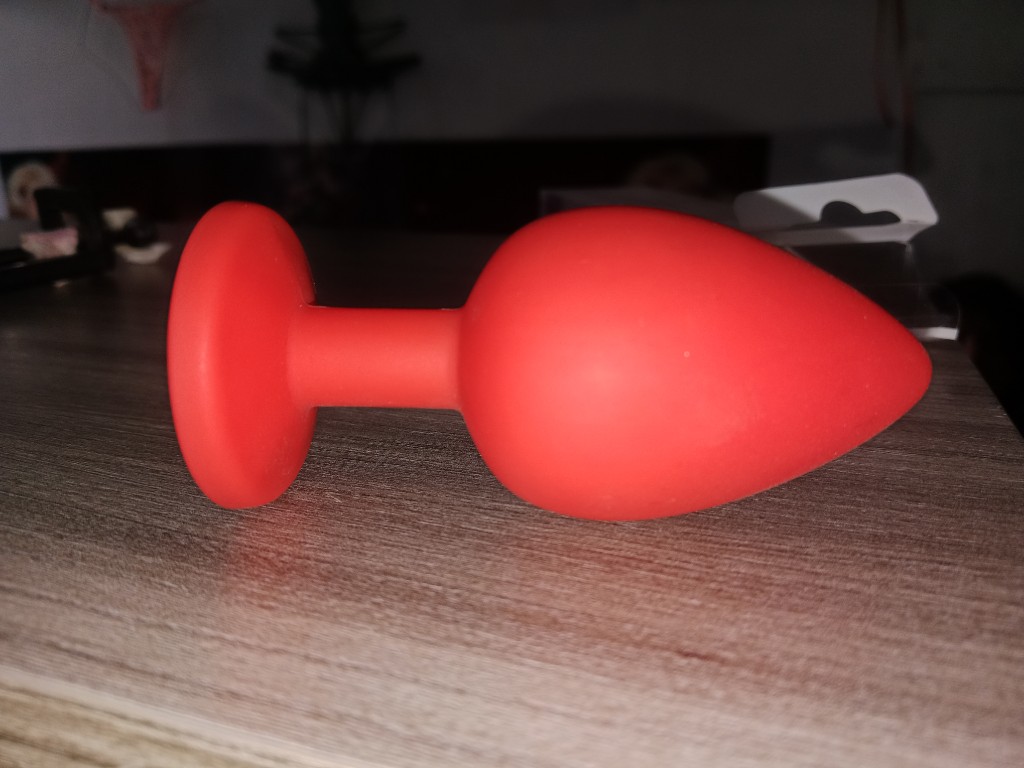 Plug anal redondo de silicona  rosado  xl