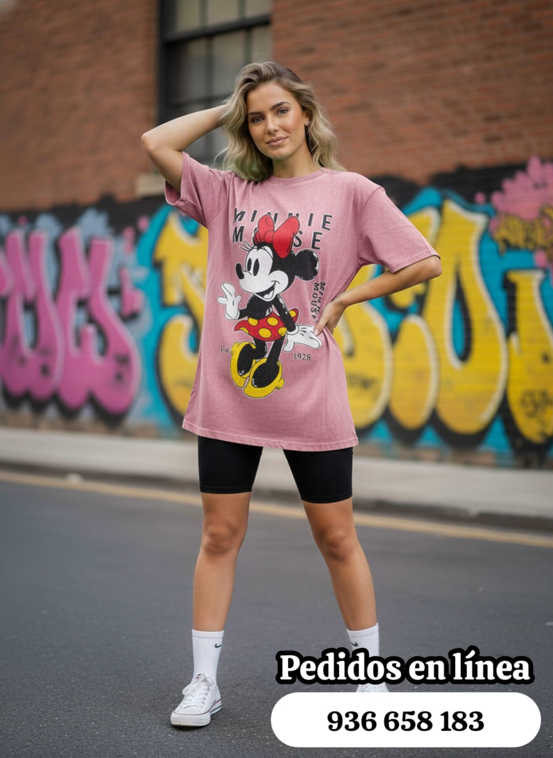 Camiseta rosa Minnie Mouse oversize