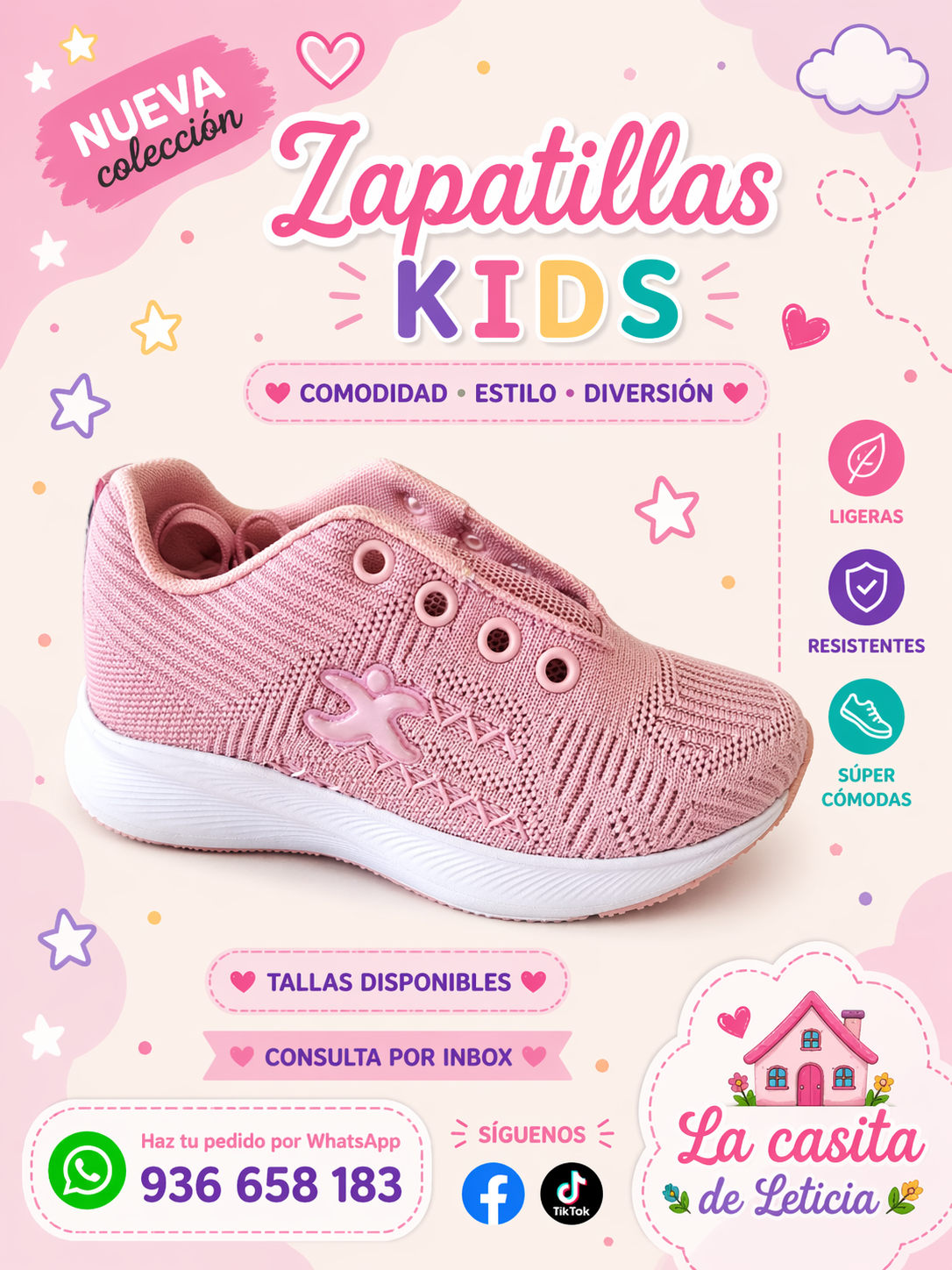Zapatillas Kids rosa 3