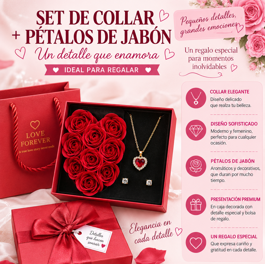 Set de collar + pétalos de jabón