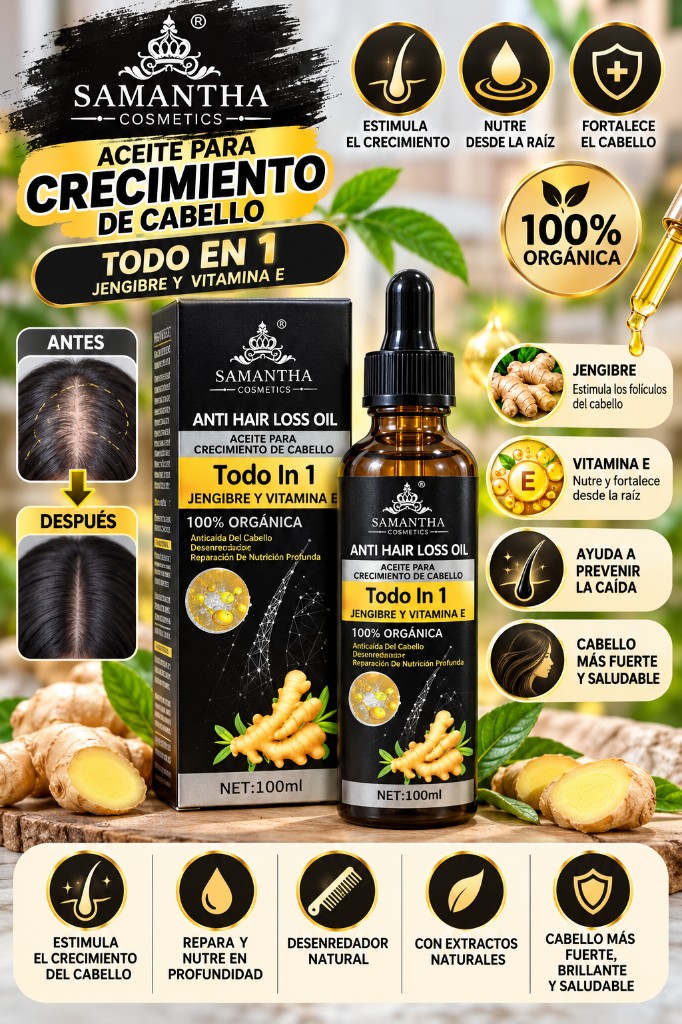 Samantha Aceite crecimiento cabello