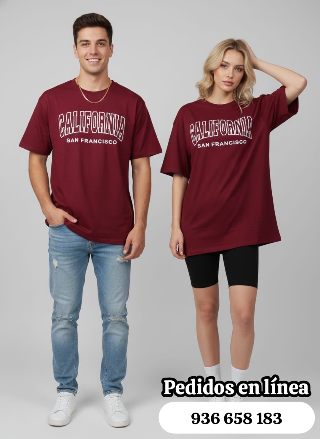Polo Oversize California San Francisco color vino