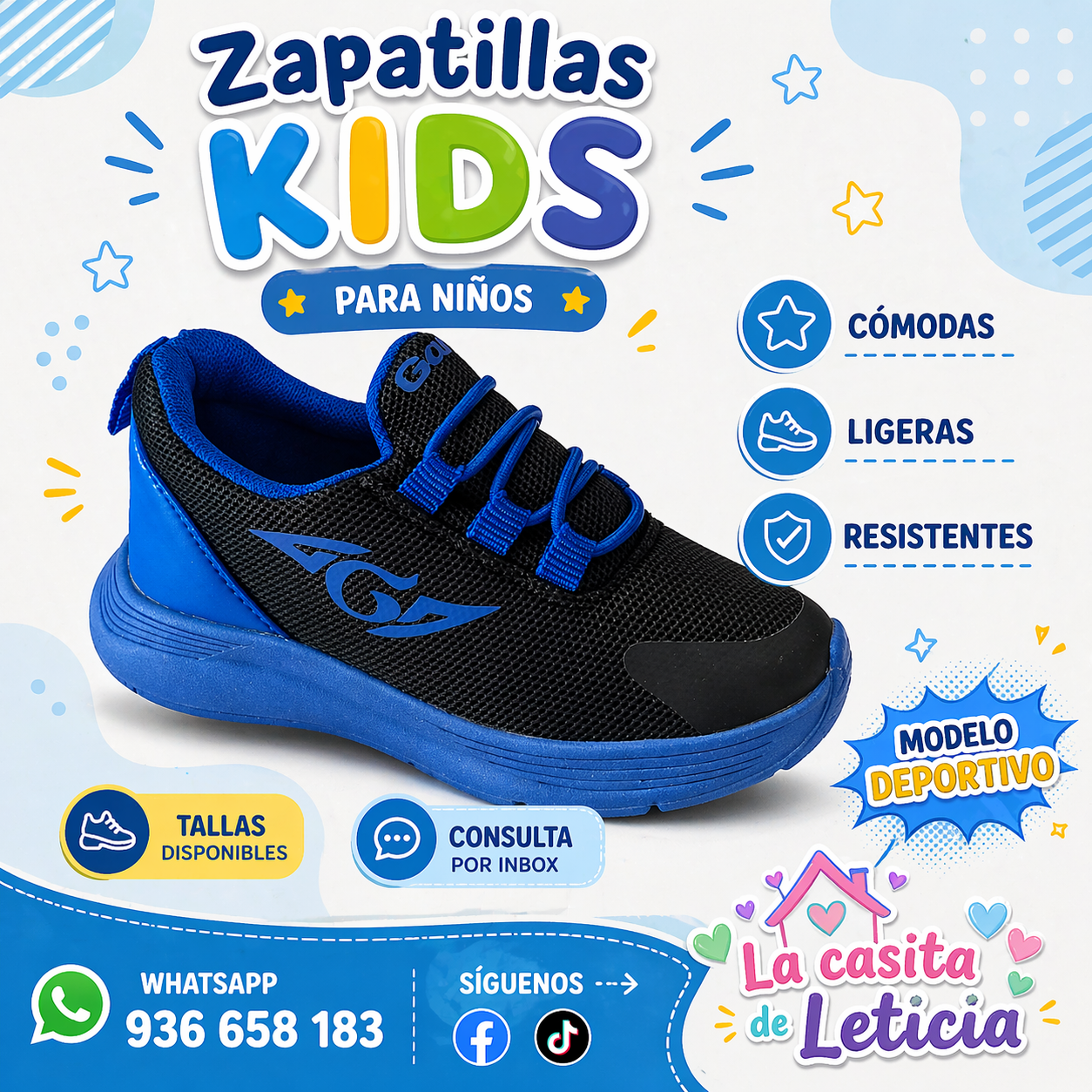 Zapatillas Kids para niños modelo deportivo