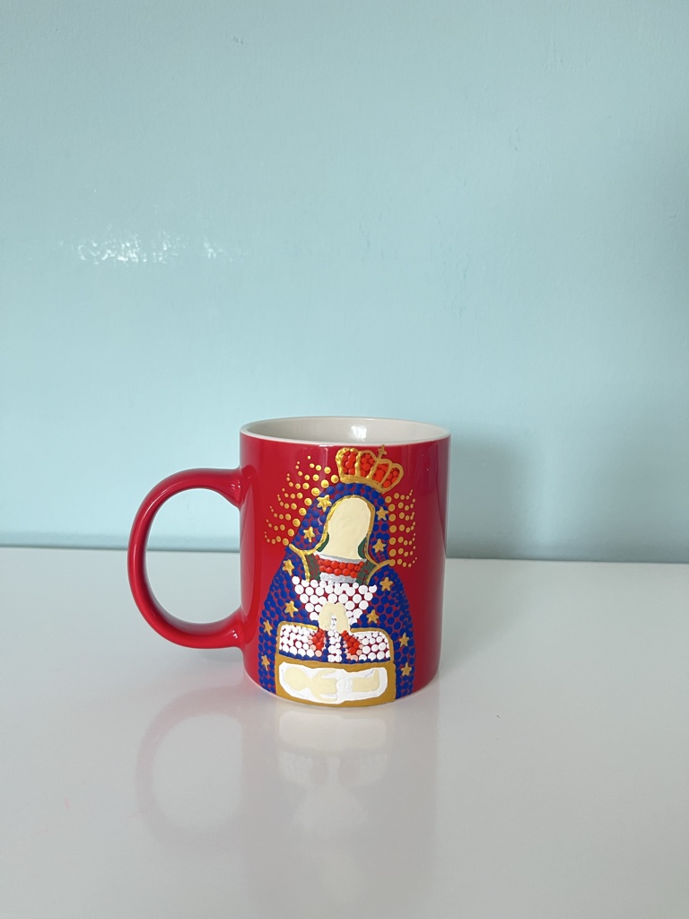 Taza pozuelo Virgen roja