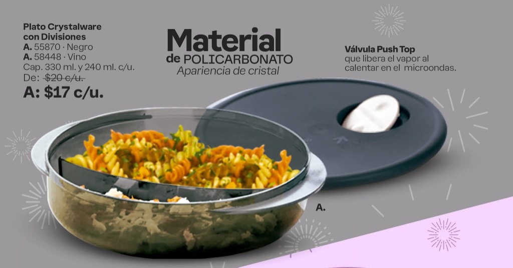 Cristalware redondo Negro