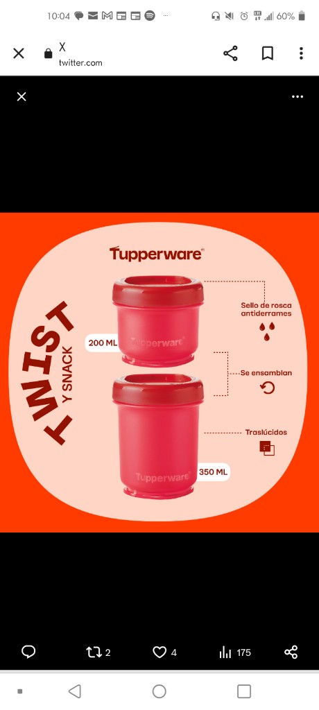Set Twist Snack Rojo
