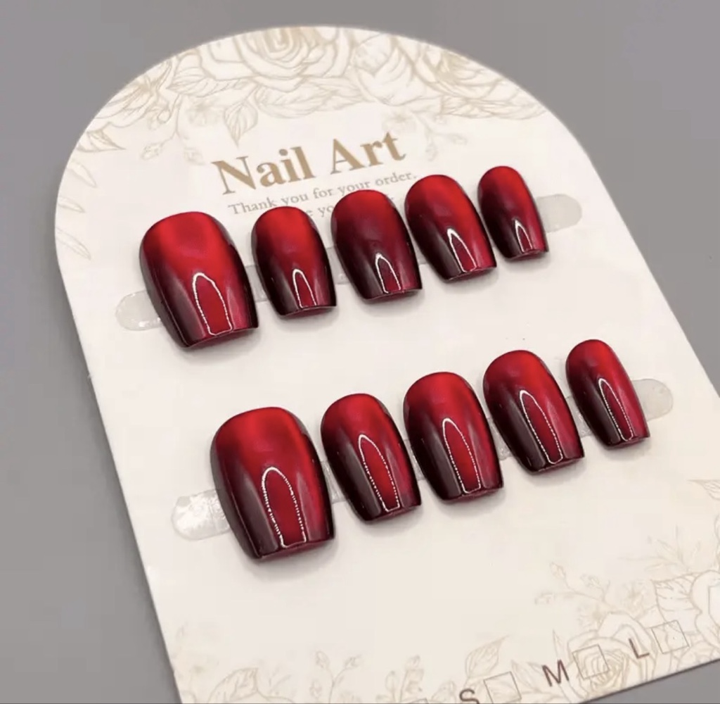 10 Uñas postizas rojo G.