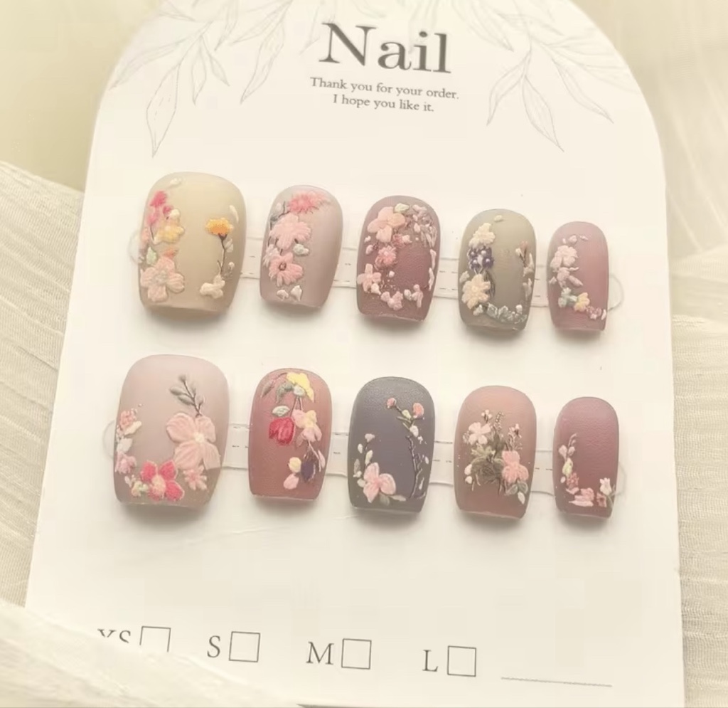 10 Uñas postizas rosa for G.