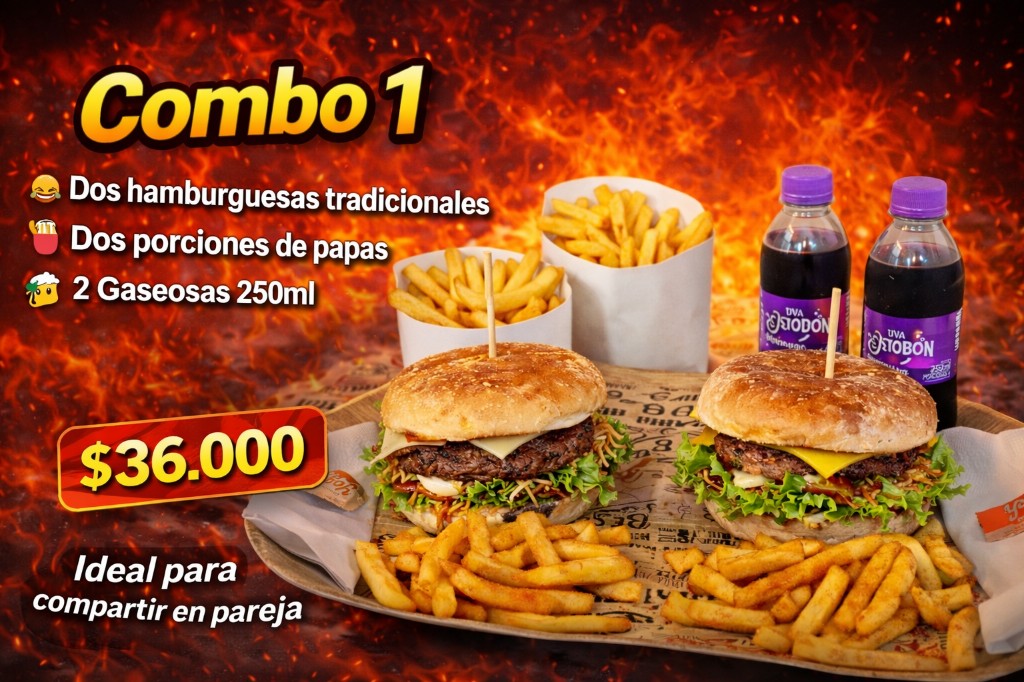 Combo 1 de hamburguesas