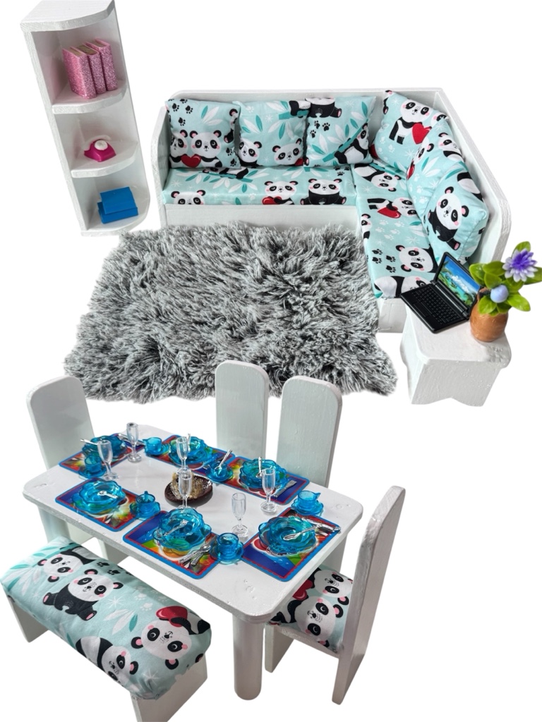 Salita tipo L y comedor Pandas