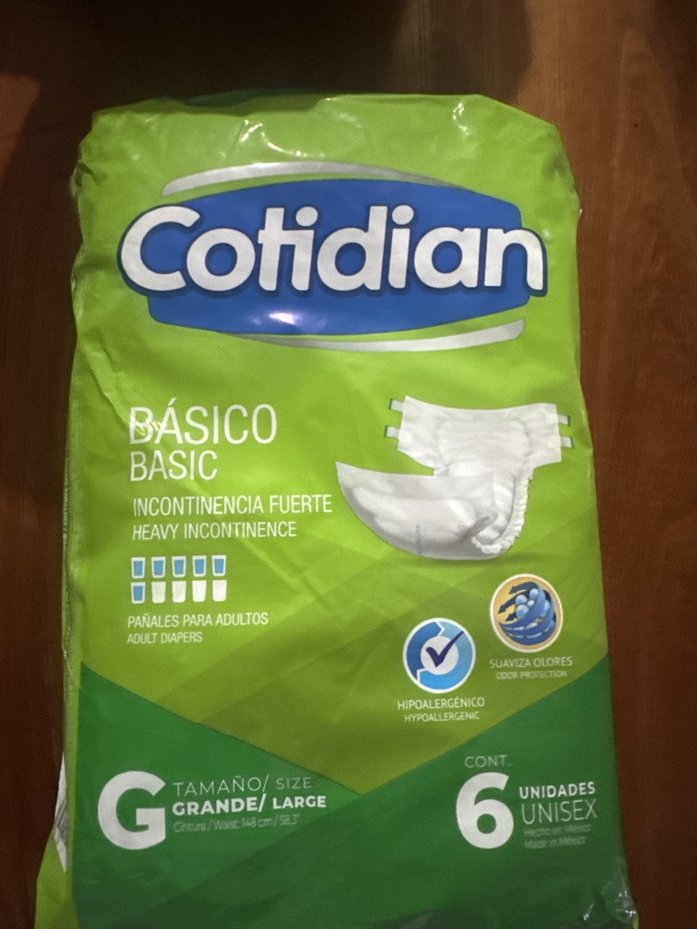 Pañales, desechables para adultos (paquete de 6 Und)