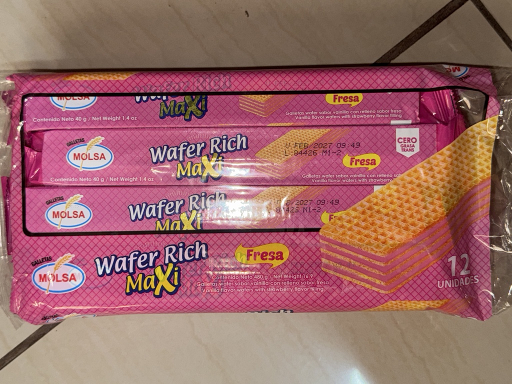Galleta MOLSA Wafer Rich Maxi Fresa