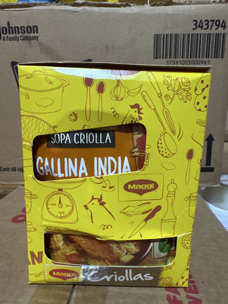 Maggi sopa criolla gallina india (caja de 12 und)