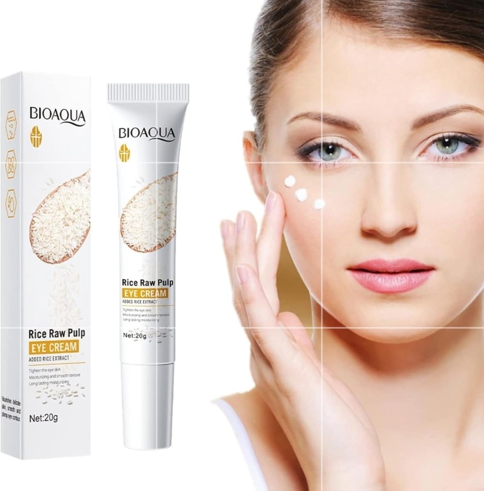 Contorno de ojos arroz 20 g Bioaqua Hidratación Profunda y Cuidado Anti-Envejecimiento.