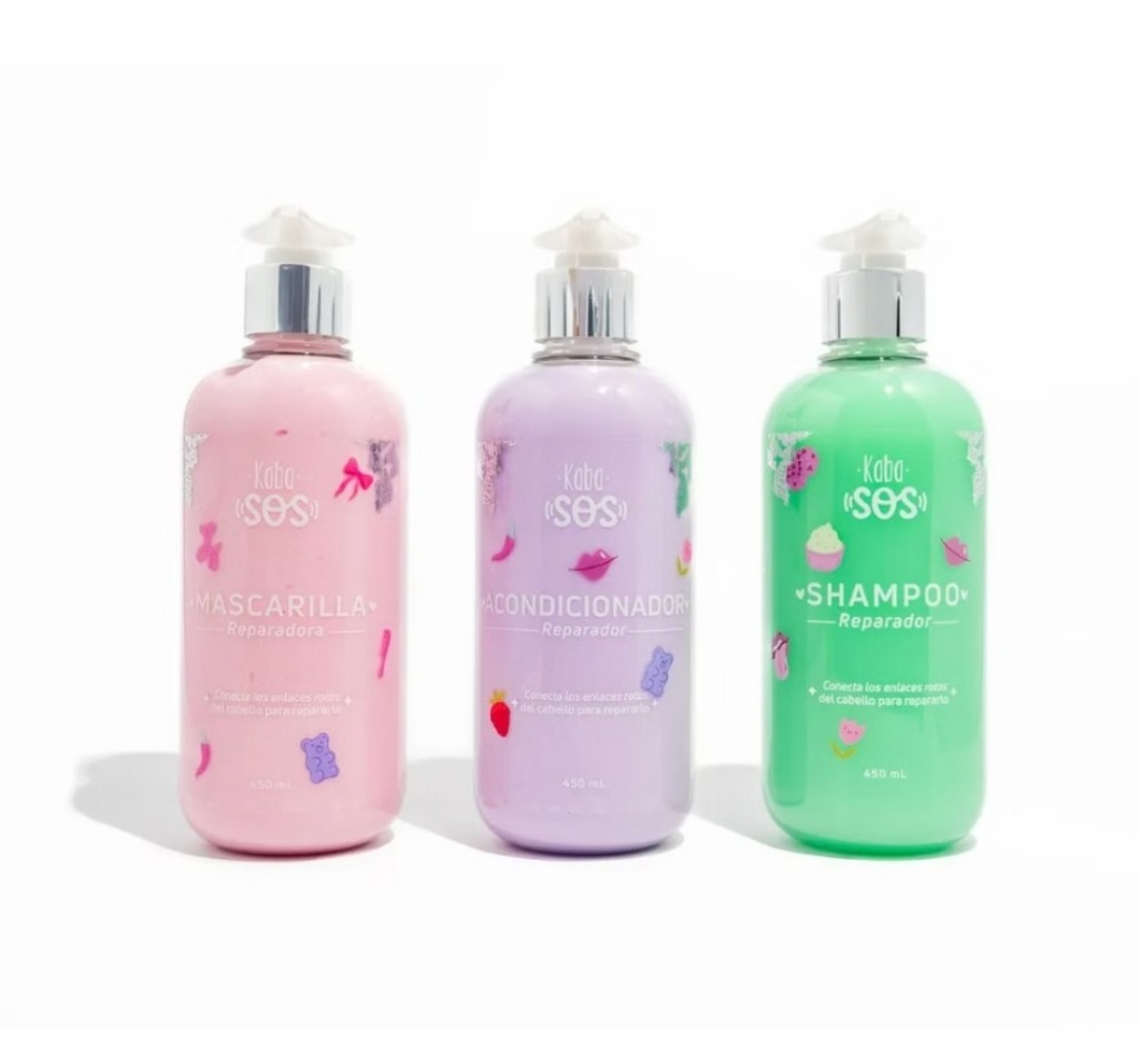 Línea SOS Reparadora de Kaba, shampoo, mascarilla y acondicionador