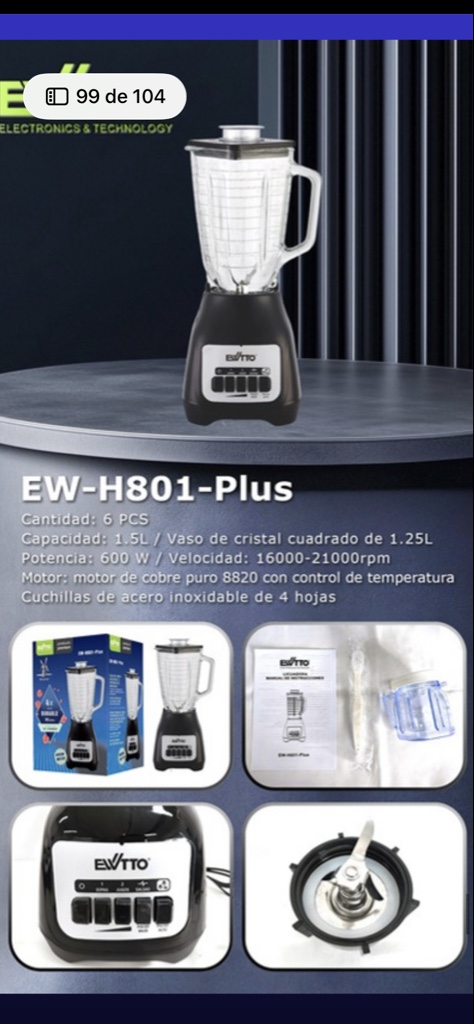 H801-Plus licuadora negra