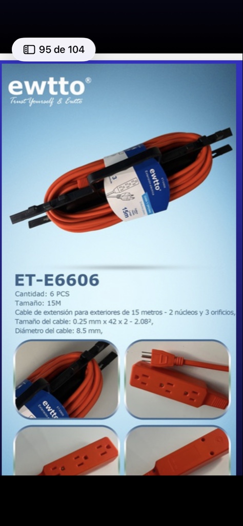 extension naranja 15m