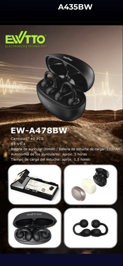 À 478BW audifonos negros