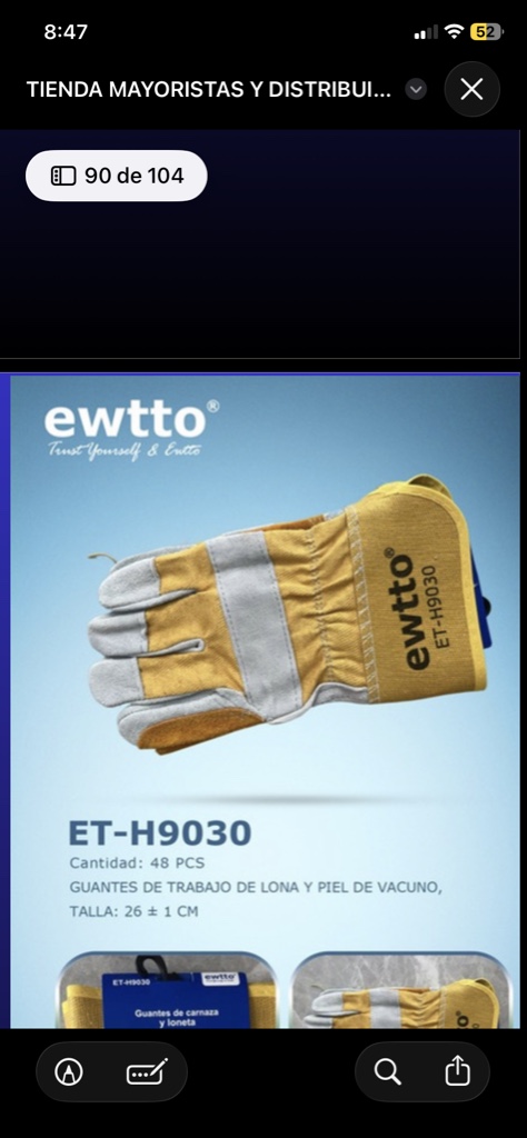 guantes de cuero H9030