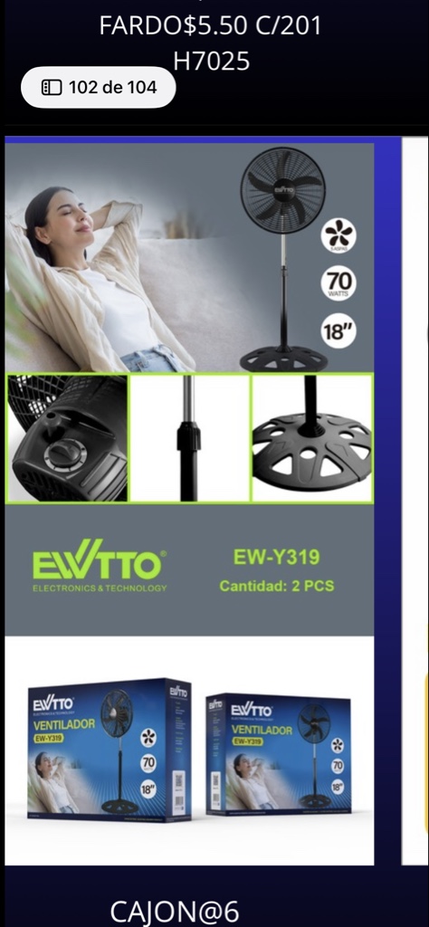 ventilador negro 18" y319