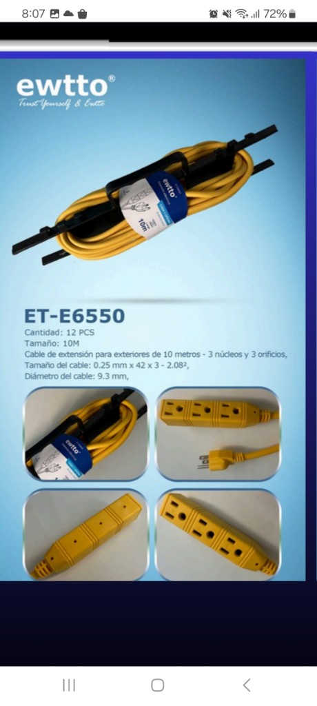 extension 10m amarillo