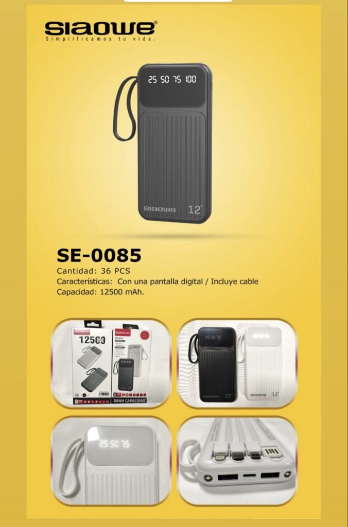 Se-0085power bank 12500mAh se-0085