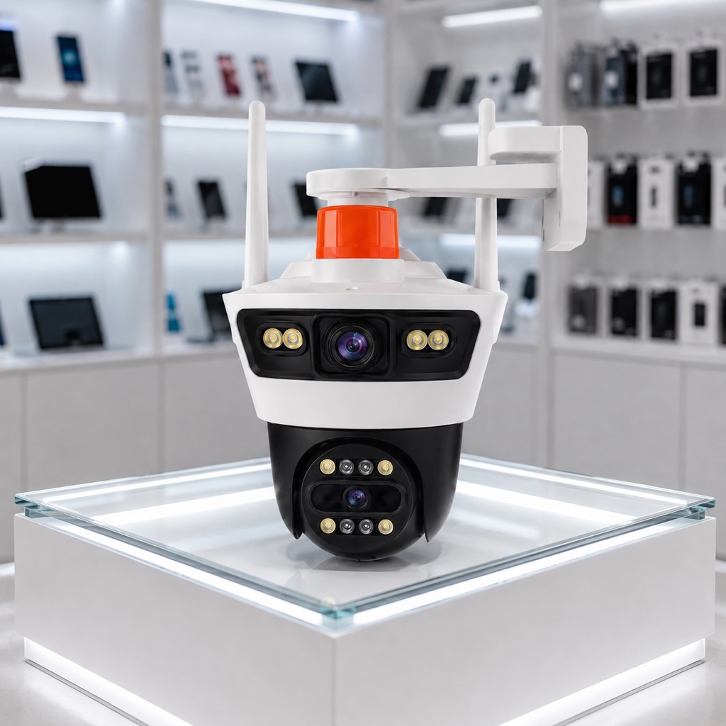 Camara de seguridad PTZ blanca