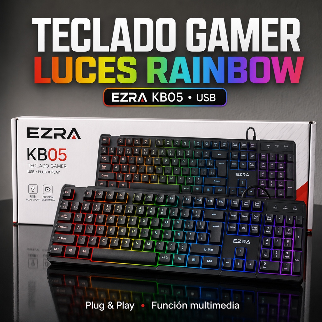 EZRA KB05 teclado gamer rainbow