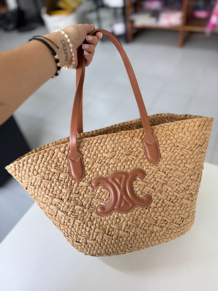 Cartera tejida cafe playa