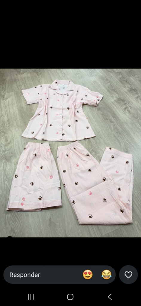 Pijama rosada estampada