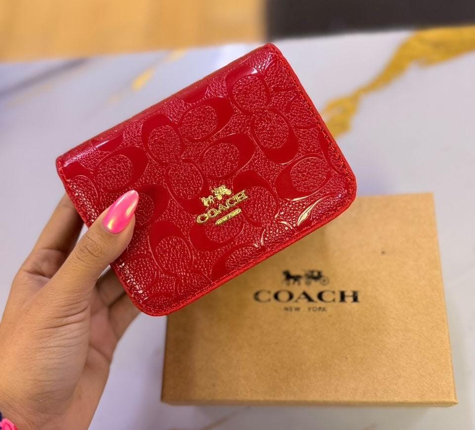 Coach rojo cartera y beige