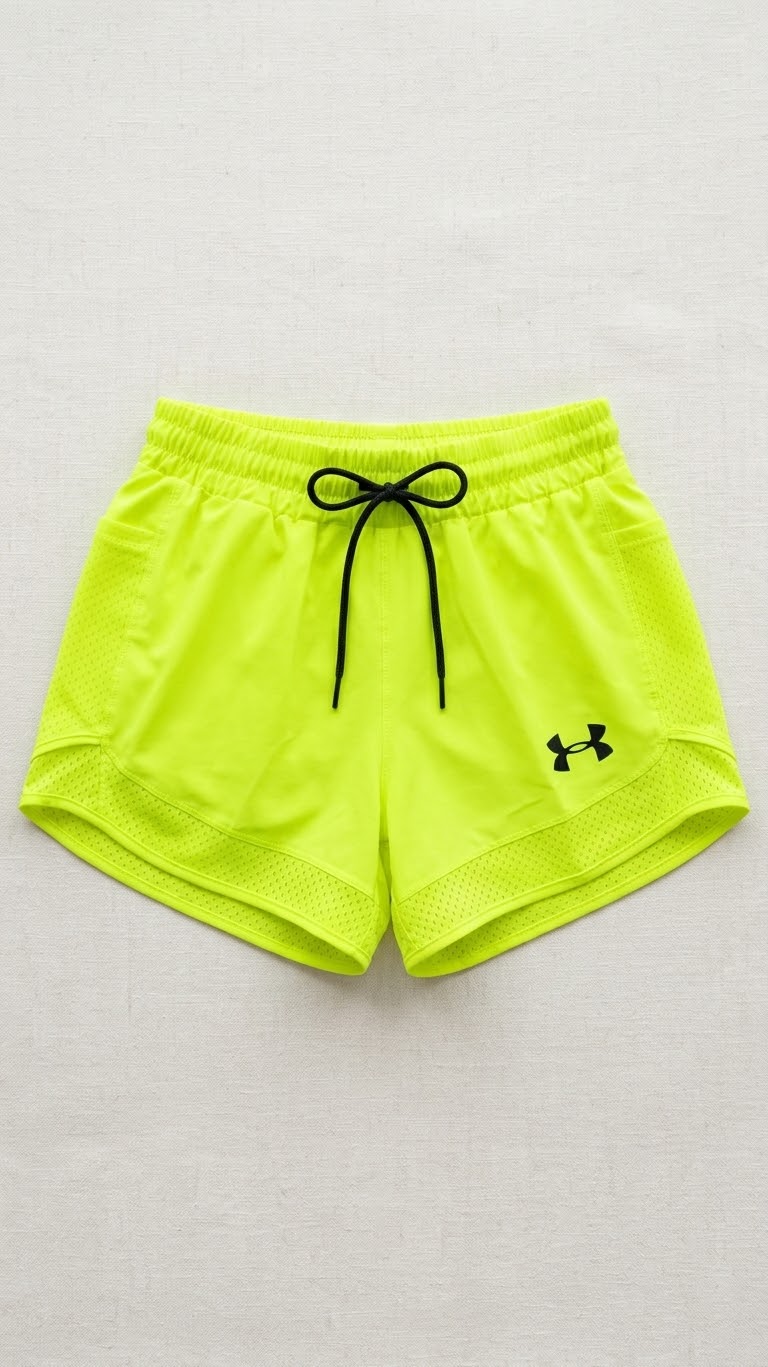 Short deportivo UNISEX Under Armour verde neón