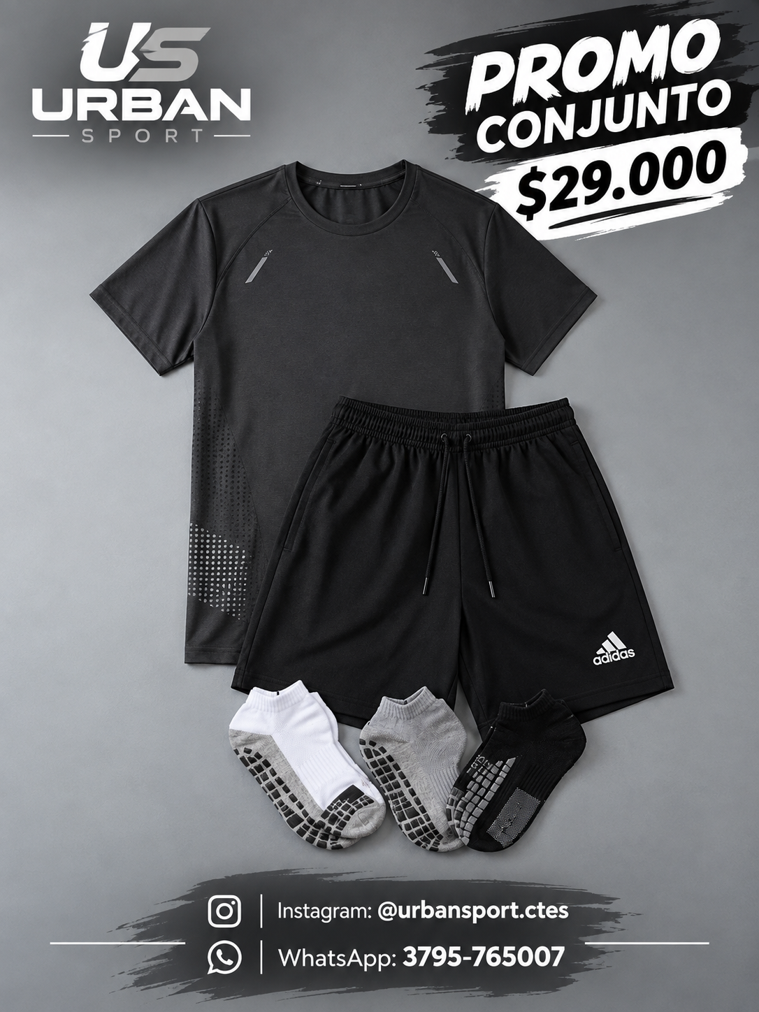 Conjunto deportivo HOMBRE US Urban Sport negro