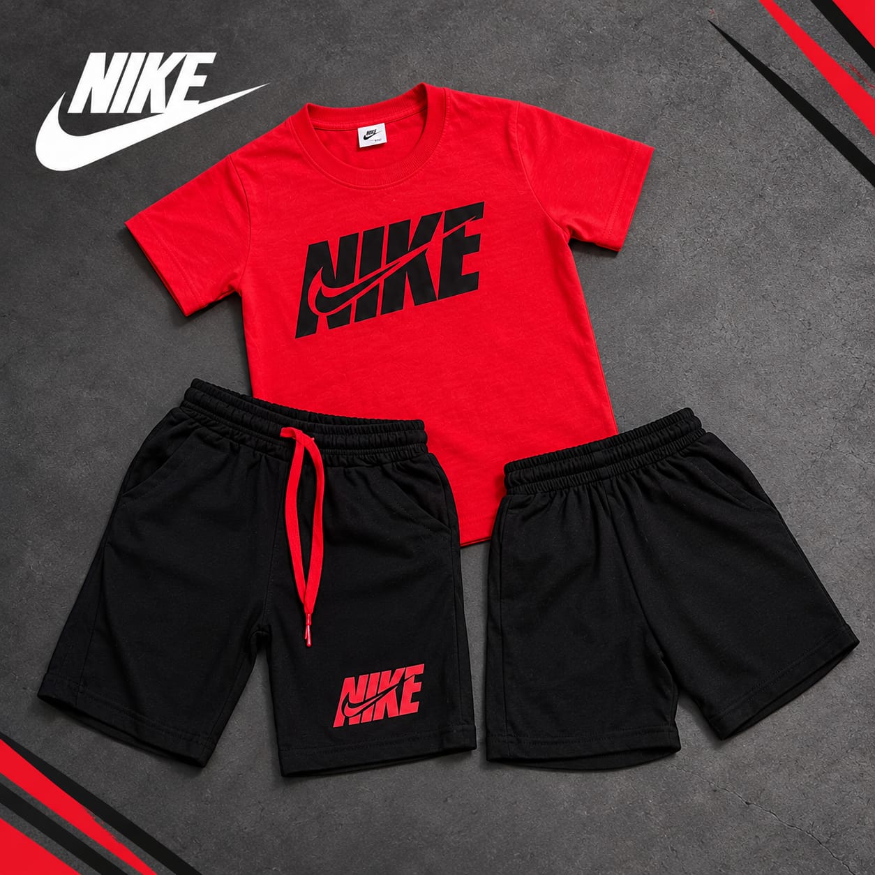 Conjunto deportivo Nike rojo y negro