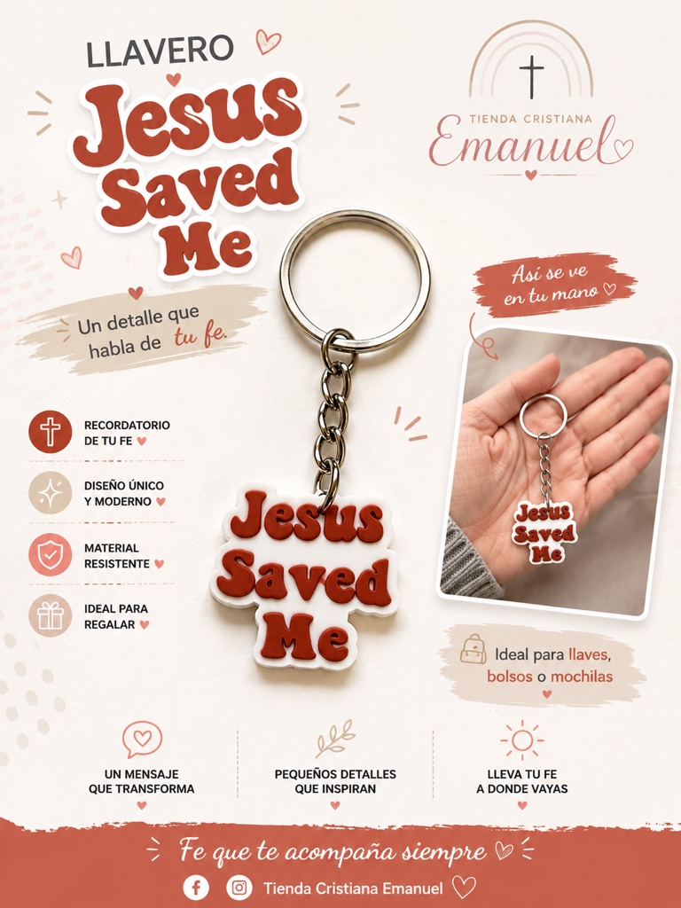 Llavero Jesús café