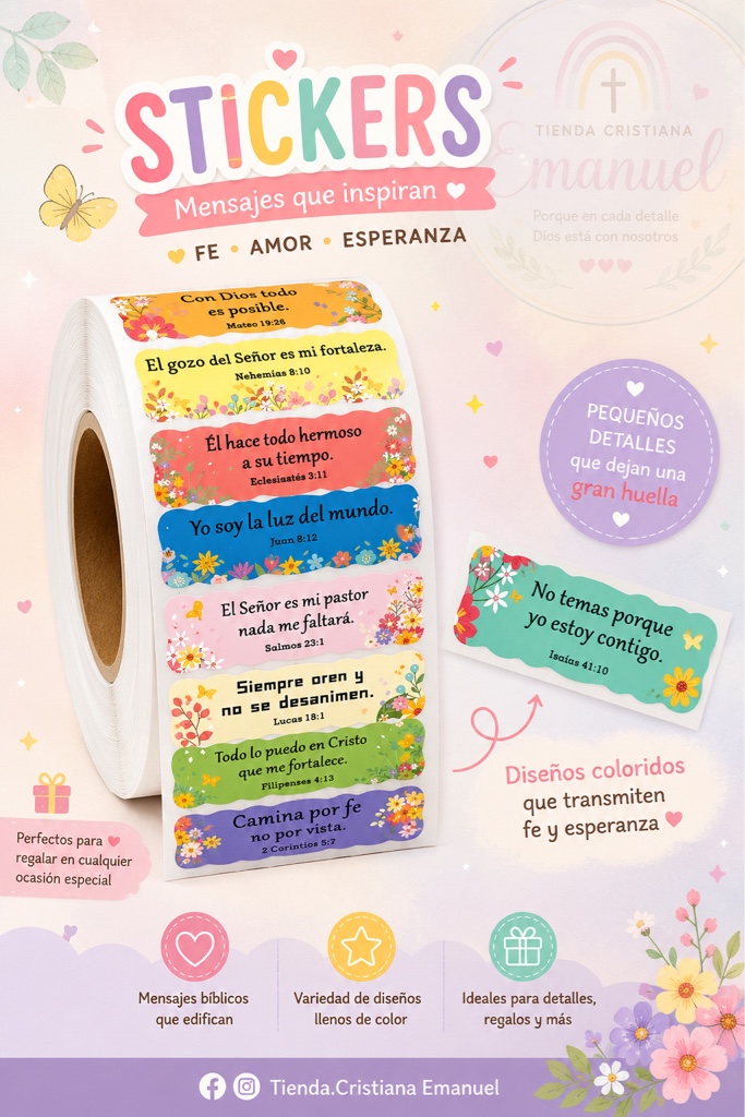 Stikers versículo “No temas”