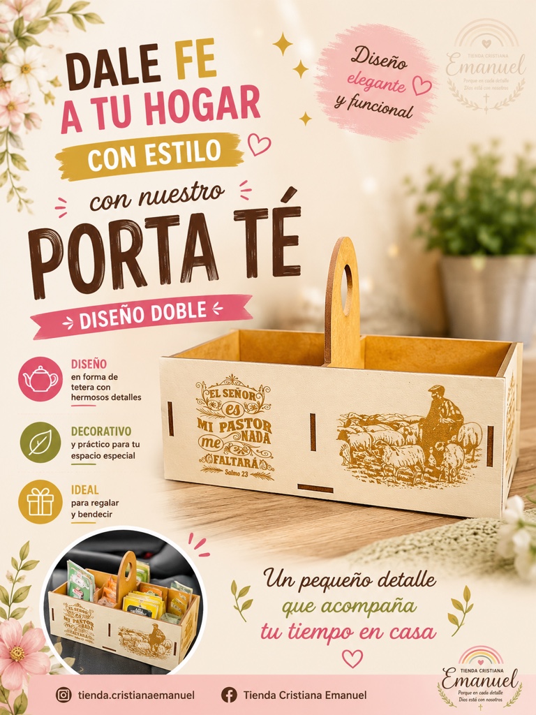 Porta Té doble pastor