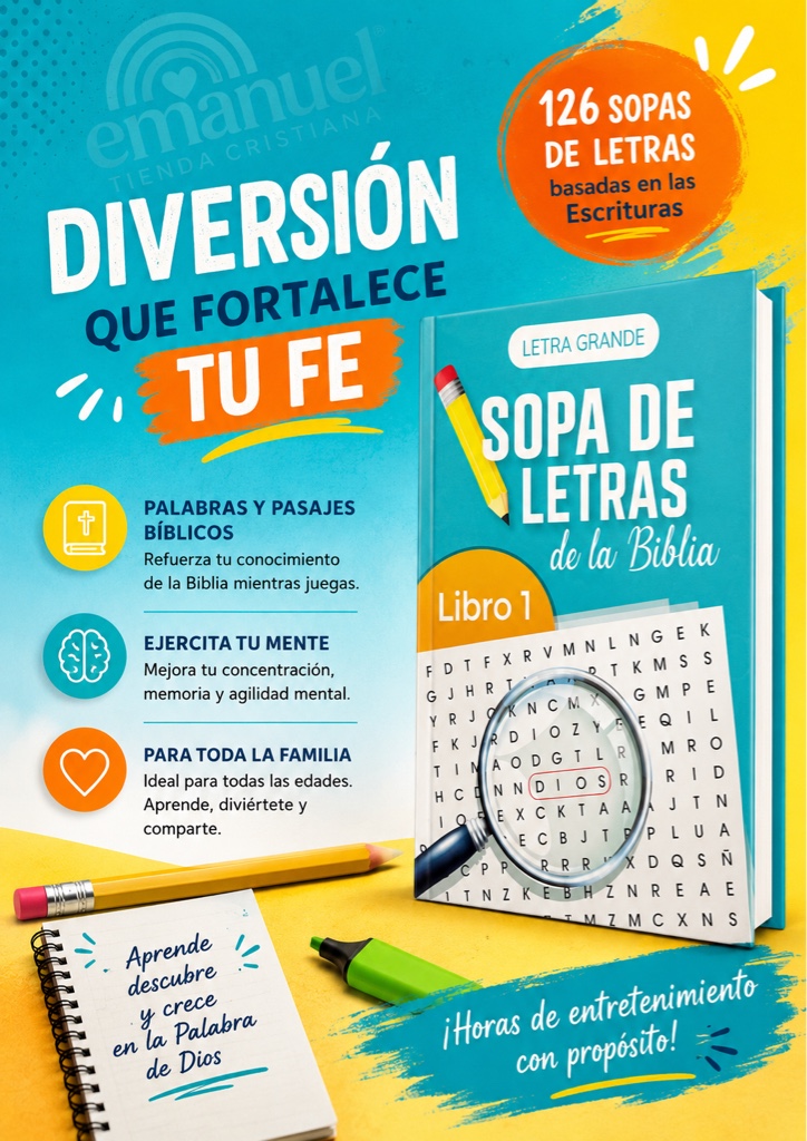 Sopa de Letras de la Biblia Letra Grande Libro 1