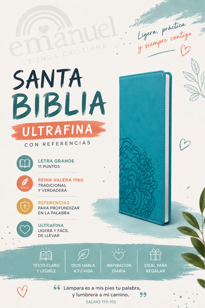 Biblia RVR 1960 Ultrafina Aqua
