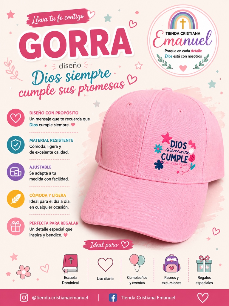 Gorra Diseño Dios siempre cumple sus promesas