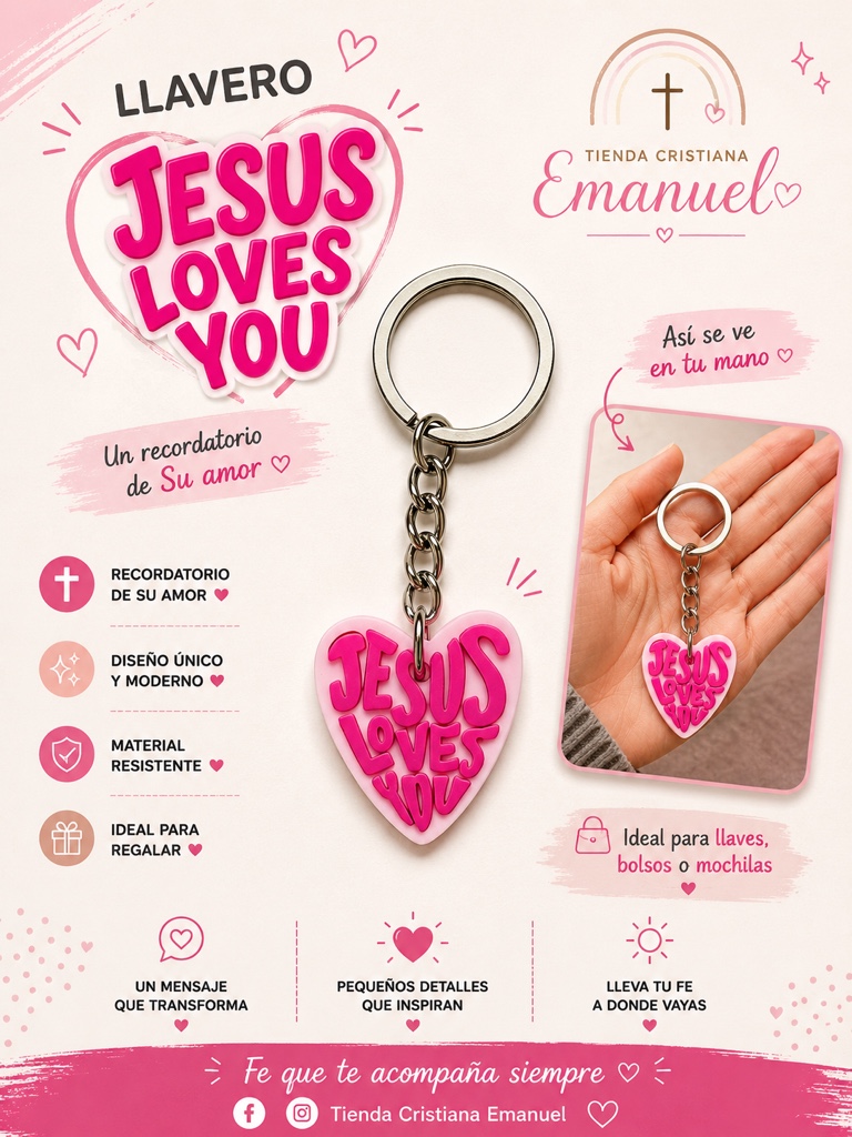 Llavero corazón rosa