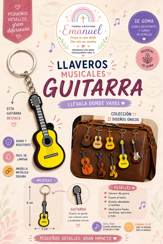 Llavero guitarra Amarilla