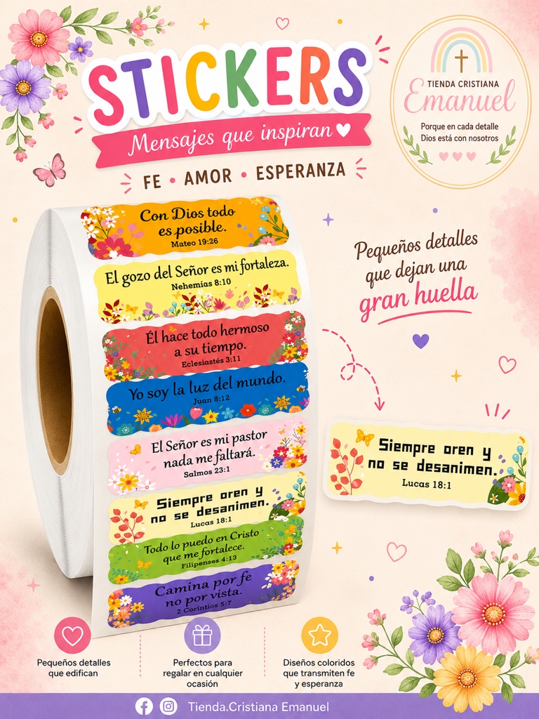 Stikers versículo “Siempre oren”