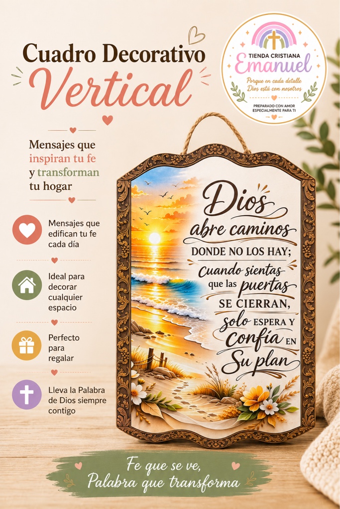 Cuadro vertical Dios abre caminos