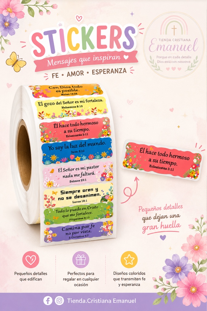 Stikers versículo “El hace todo”