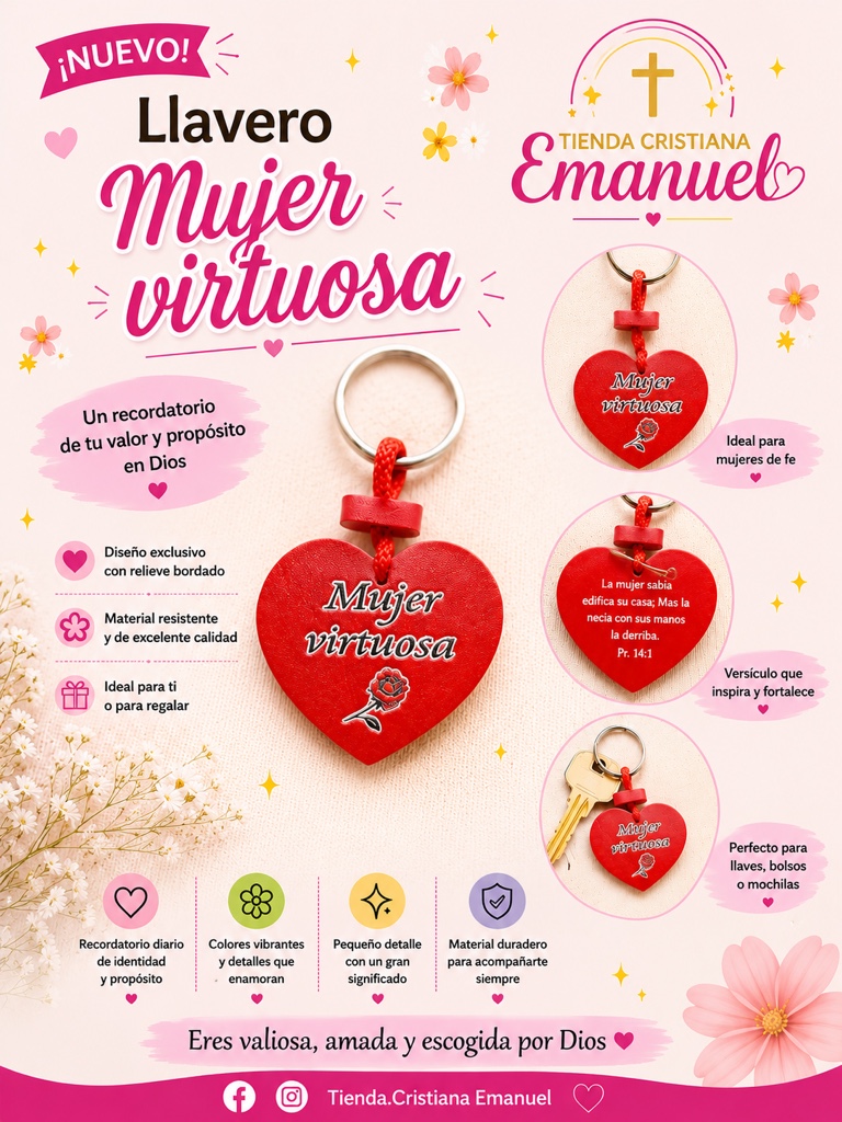 Llavero Mujer Virtuosa