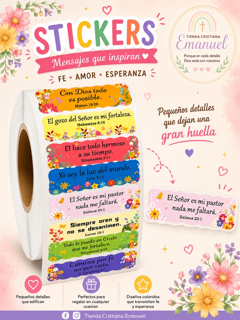 Stikers versículo “El Señor es mi pastor”