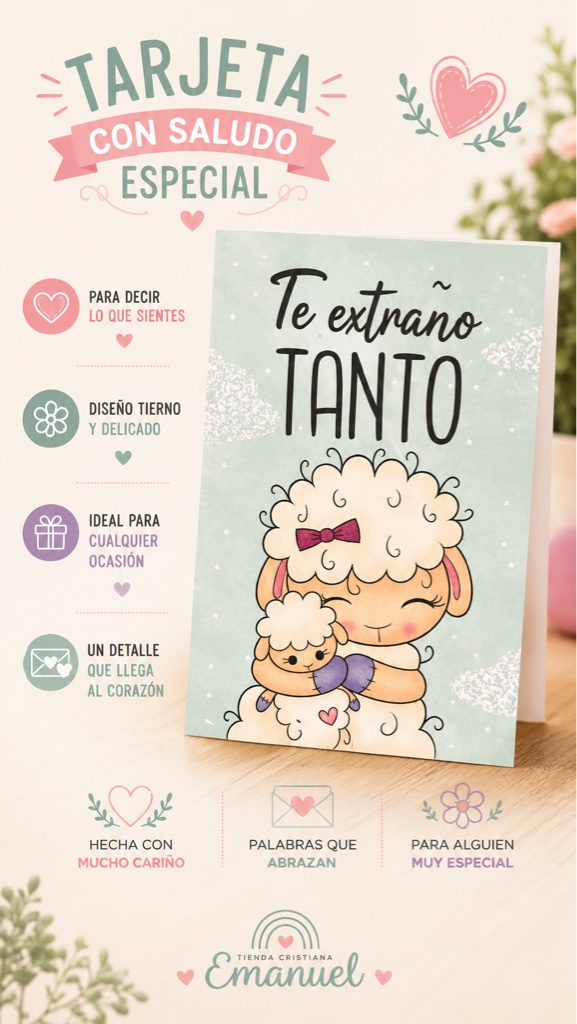 Tarjeta Te Extraño tanto