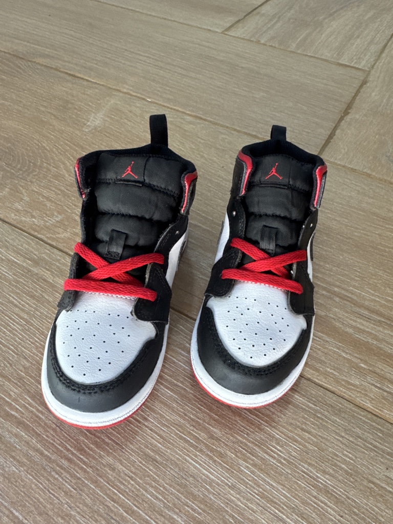 Jordan 1 Mid White Gym Red (TD)