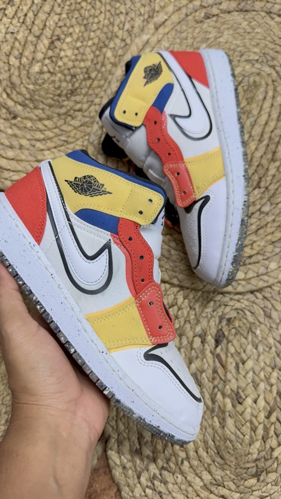 Jordan 1 Mid Multi-Color Canvas (GS)